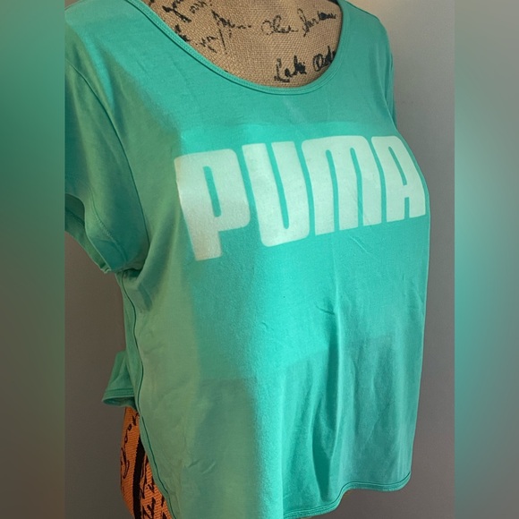 Puma Green “Layer” Hi-Lo T-shirt - Picture 2 of 5